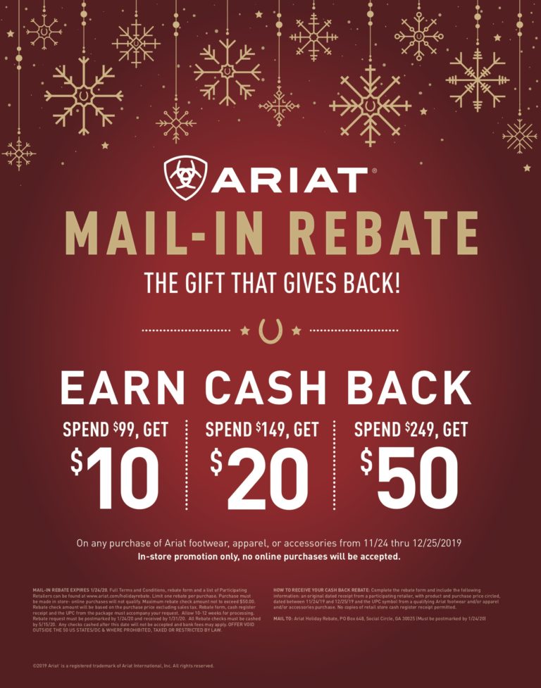 Ariat Mail In Rebate Offer Lochte Feed & General Store